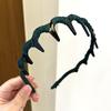 2Pcs Women Headband Faux Pearls Decor Anti-slip Teeth Hair Hoop Lightweight Elastic Hair Accessory Daily Wear