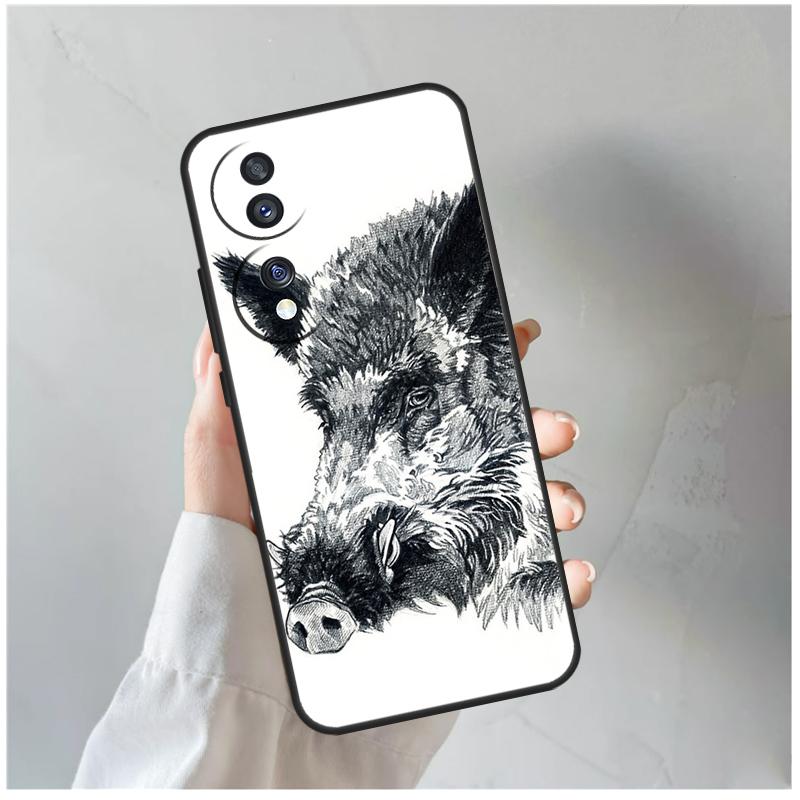 

Cute wild boar funny Cartoon For Huawei Honor Magic 5 Pro 50 70 X8 X8a X9a P Smart Z Nova 5T P60 P20 P40 P30 Lite Case Huawei P30 Pro