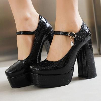 Fashion Sexy Platform High Heels Pumps Mary Janes Shoes Woman Large Size Black Red Green Pink Women's Heels Stripper Party Wedding Shoes