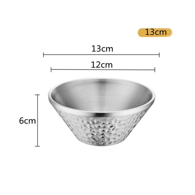 Creative Korean Stainless Steel Ramen Noodle Bowl Tableware for Salad Fruit Mixing Bowls Double Layer Heat insulation