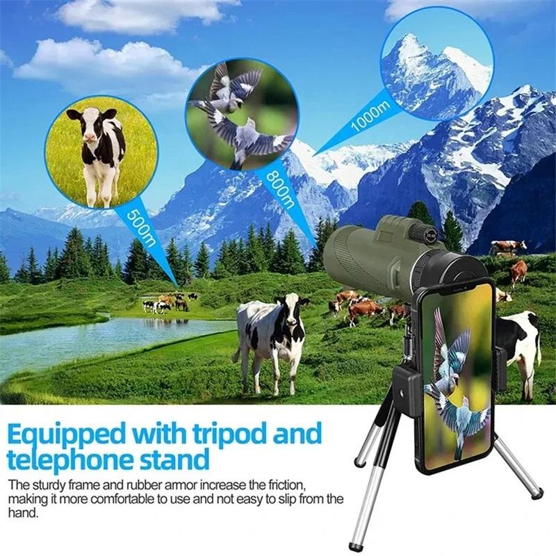 80x100 HD Teleskop 5000m Weitwinkel Faltbar Tragbar Zoom Für Jagd Camping Reise Mini Hohe Leistung Klare Sicht