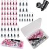 Tire Mending Nail, Sufficientlg 60 PCS Tire Repair Rubber Nails Kit with Box and Screwdriver, Screw In Tires Repair Plugs