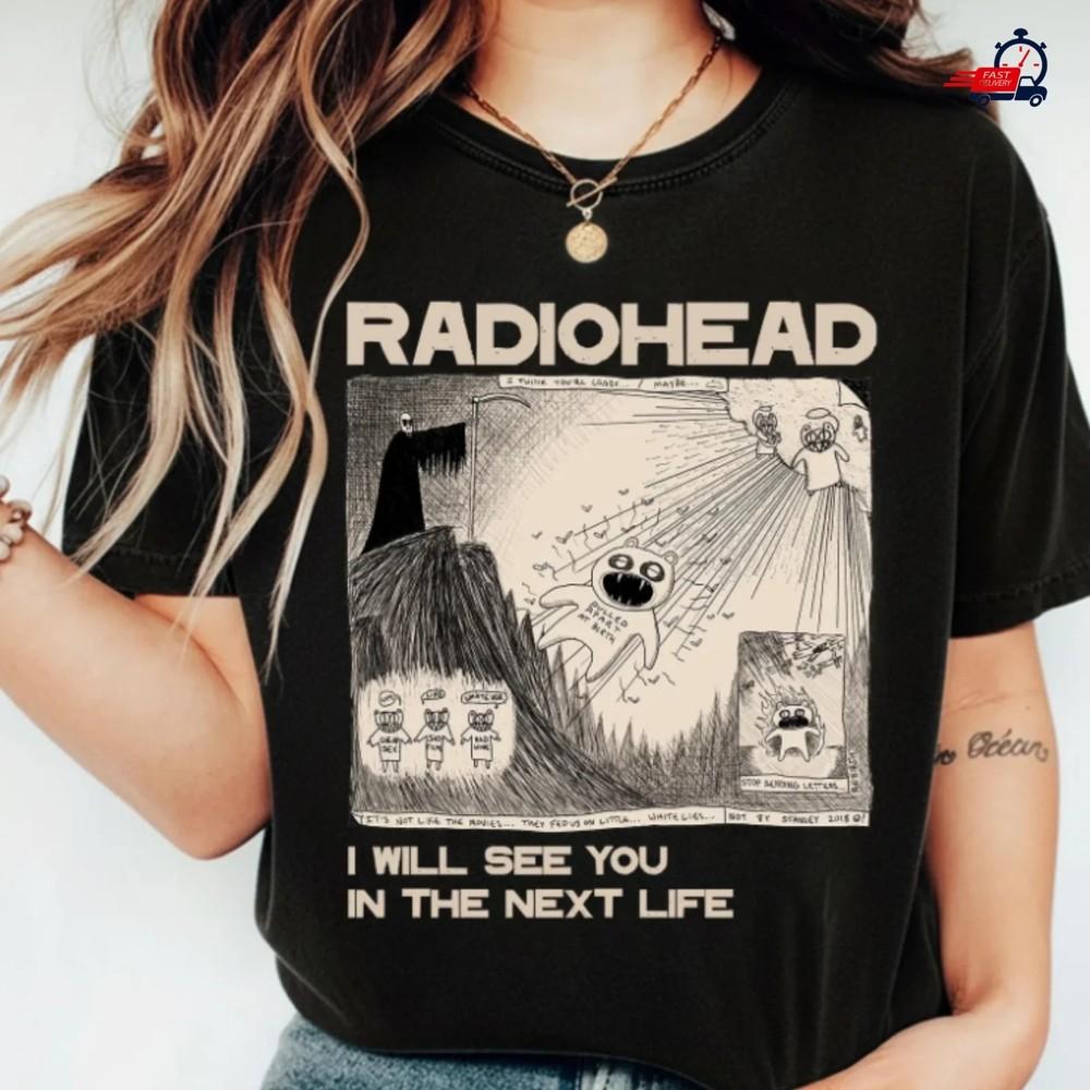 

Винтажная футболка унисекс с графическим принтом музыкальной группы RADIOHEAD World Tour Подарок для фанатов S-5XL Футболка унисекс XXXXL