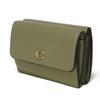 Used 9726 Mini Trifold Wallet CM437 7942 Current C Logo Khaki Green Polished Pebble Unused C Mark Moss Unisex from