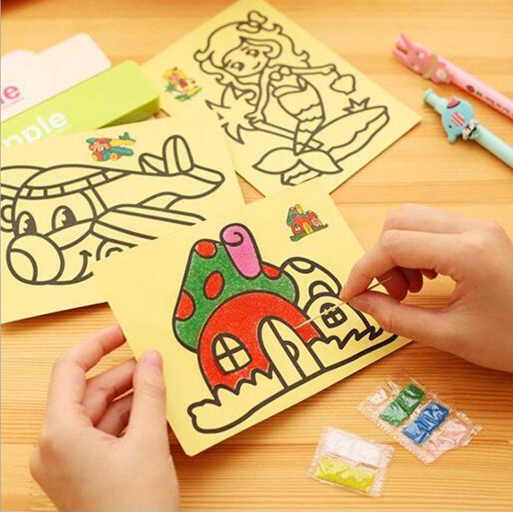 Creative Yellow Cartoon DIY Sand Painting Toy - Medium Size Educational Gift for Kindergarten & Birthday Prizes
