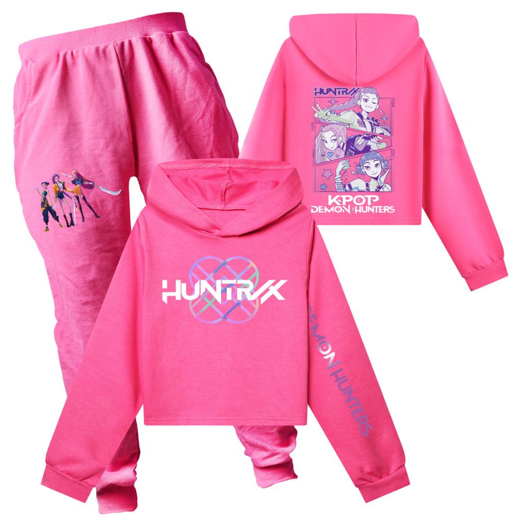 Children's Hooded Top And Pants Two-piece Tracksuit Set Long-sleeved Printed Clothing Set