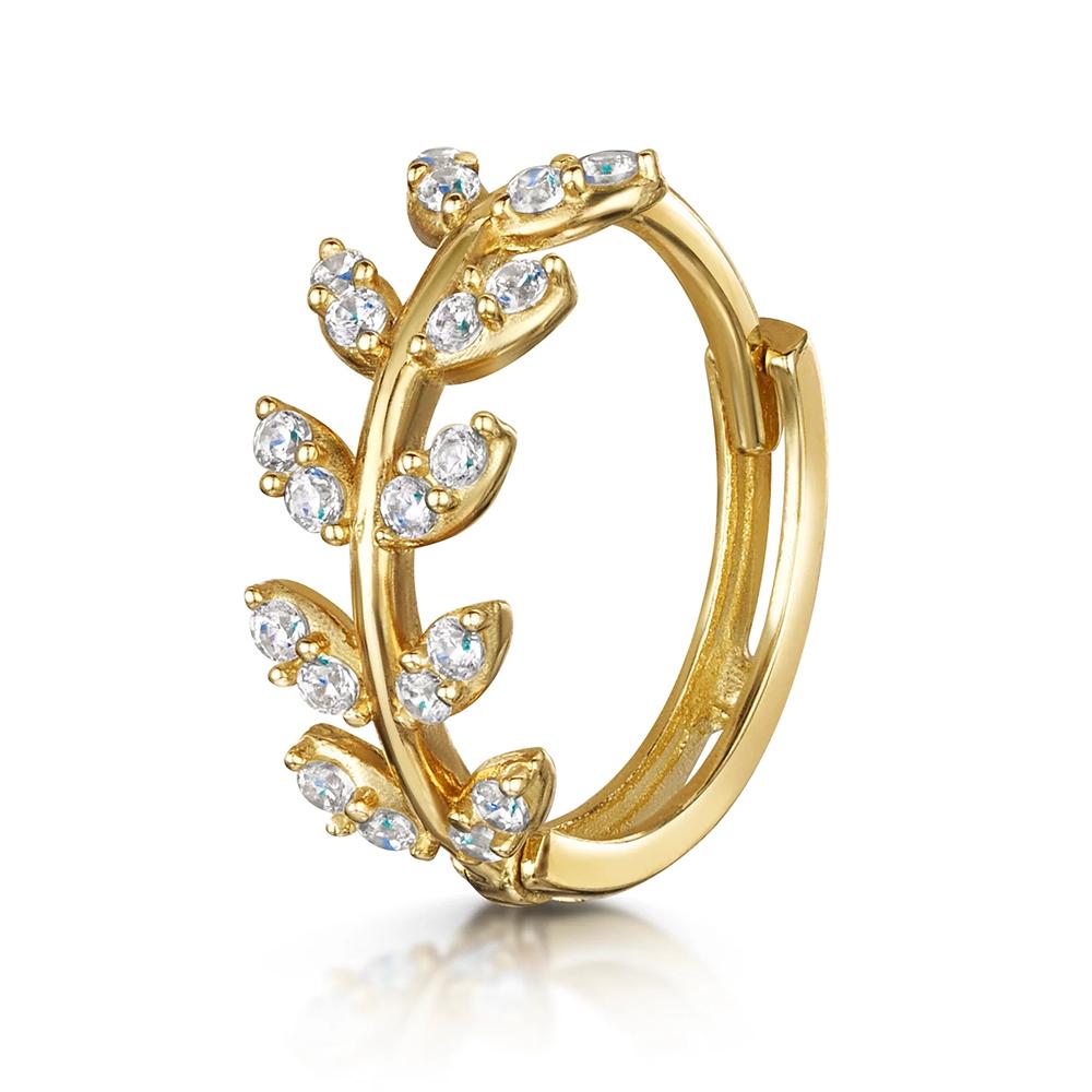 LENNIK 925 Silver Shiny Rhinestone Hoop Earrings For Women Single Cartilage Small Hoop Ear Bone Buckle Piercing Jewelry