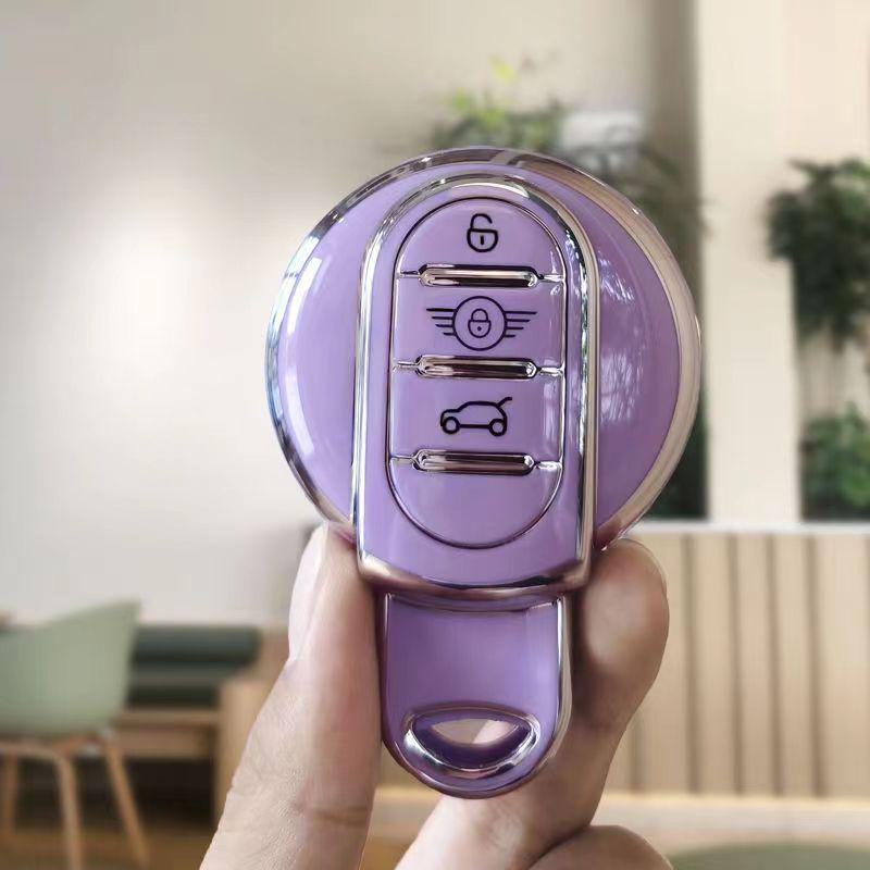 Mini Cooper Schlüsselhülle für BMW Mini Countryman F54 F55 F56 F60 – Schutzhülle mit Schnalle – Schlüsseltasche passend für Mini-Schlüssel.