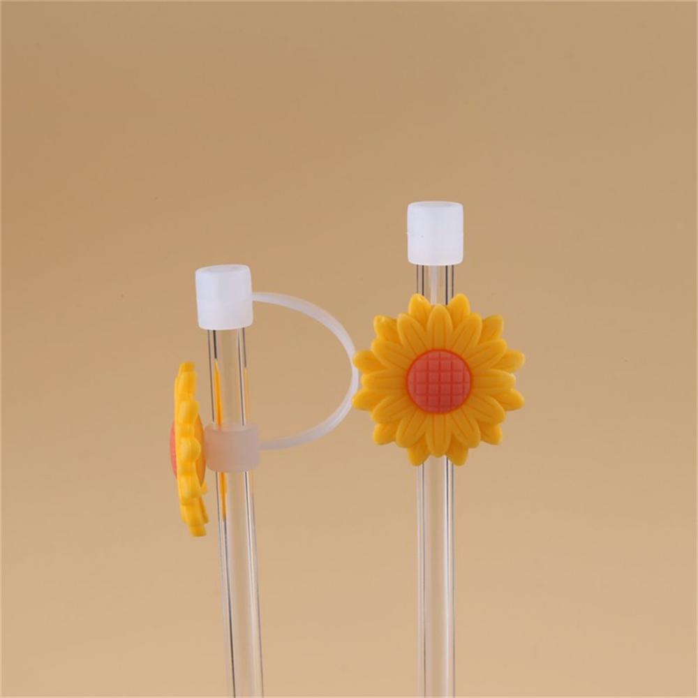 1/3/5PCS Glass Straw Stainless Steel Straw Silicone In Summer High Temperature Resistance Silicone Cup Lid Cover Dust Plug