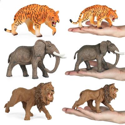 Children's Simulation Beast Animal Model Toys Hobbies Action Figures Lion Tiger Elephant Ornament Collection Animals Kids Game