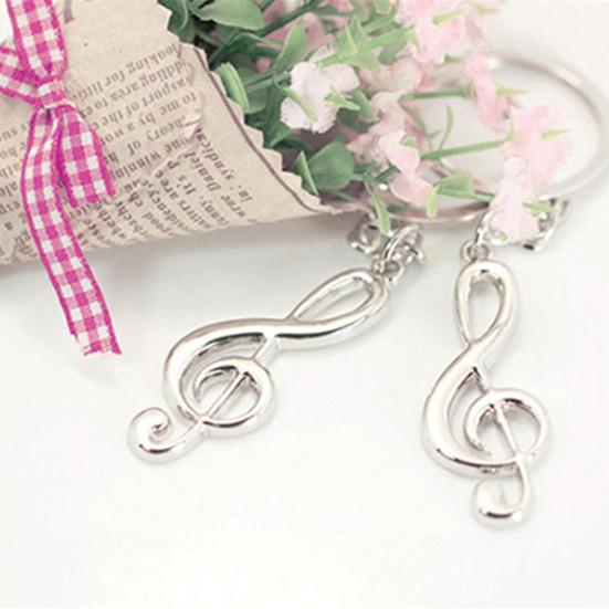 Fashion Unisex Alloy Music Note Pendant Keychain Keyring Key Ring Fob Decor