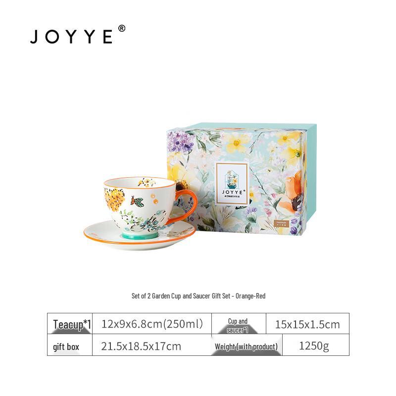 JOYYE Ceramic Tea Cup & Saucer Gift Set