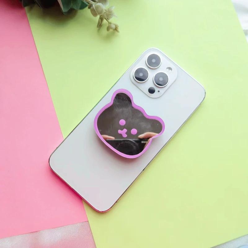 Support Magsafe pour iPhone Support Magnétique pour Téléphone Support Mignon en Forme d'Ours Poignée Télescopique Résine Dégradée Transparente Support Pliable