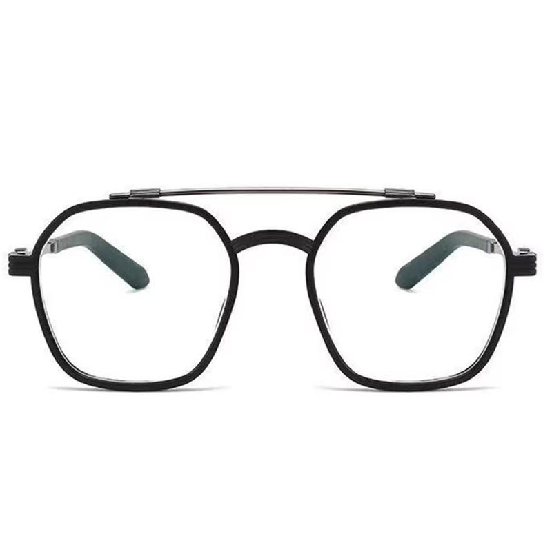 

Модные квадратные очки с двойным лучом для мужчин и женщин, черные прозрачные очки с защитой от синего света