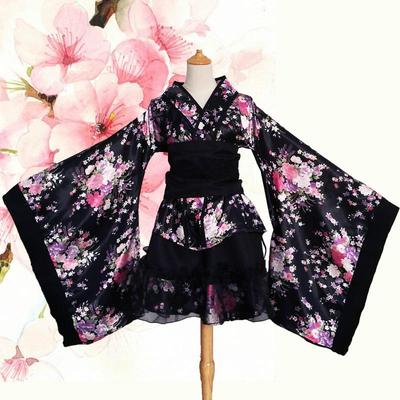 Women's Heavy Sakura Kimono Cosplay Maid Outfit - Gokuraku Jodo Otaku Dance Lolita Dress