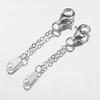 2pcs 925 Sterling Silver Extended Chain with Lobster Clasp Necklace Connectors for DIY Jewelry Making Bracelet Cloth Accessories