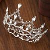 Tuanming Bridal Black Vintage Baroque Full Circle Crystal Tiara