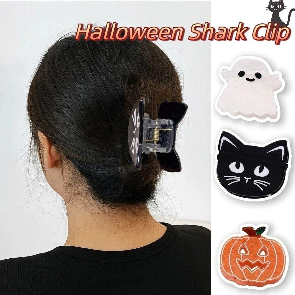Ghost Halloween Shark Clip Funny Acetic Acid Hair Claw Hair Accessories Pumpkin Hair Clip Party
