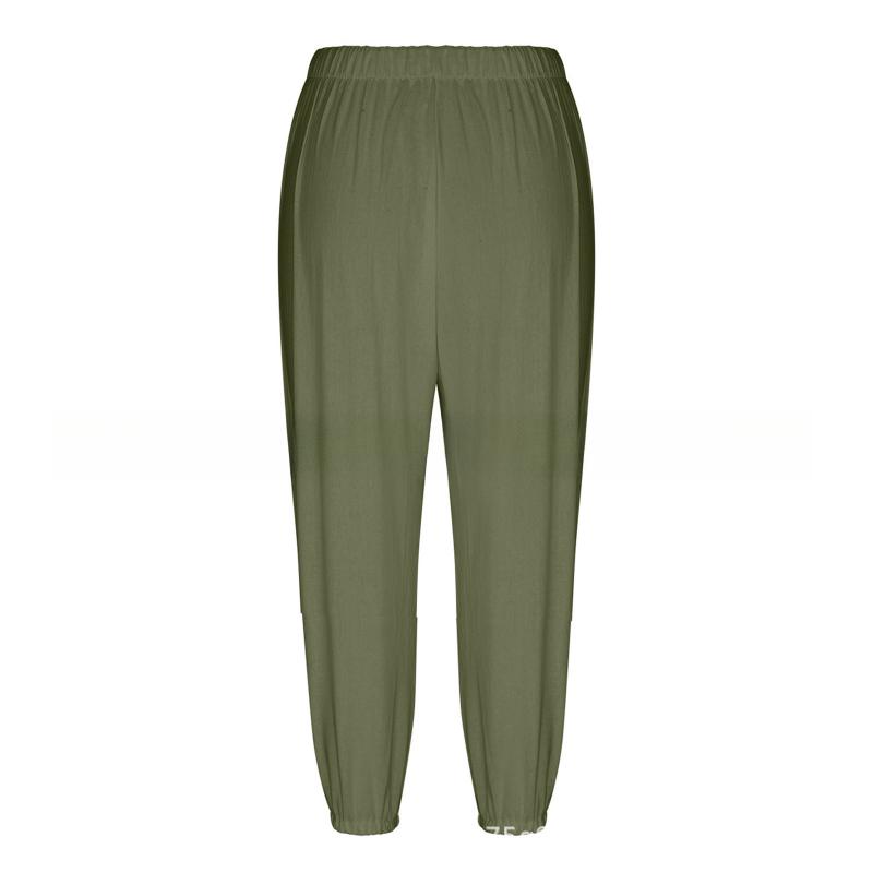 GMXIA Damenmode, lässig, einfarbig, bedruckt, hohe Taille, Hosen und Caprihosen