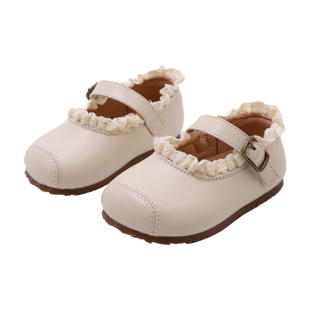 Frühling 2026 Kinder Mary Jane Schuhe aus Leder mit Spitzenbesatz - Rutschfest, Weiche Sohle Baby Prinzessinnen Stil