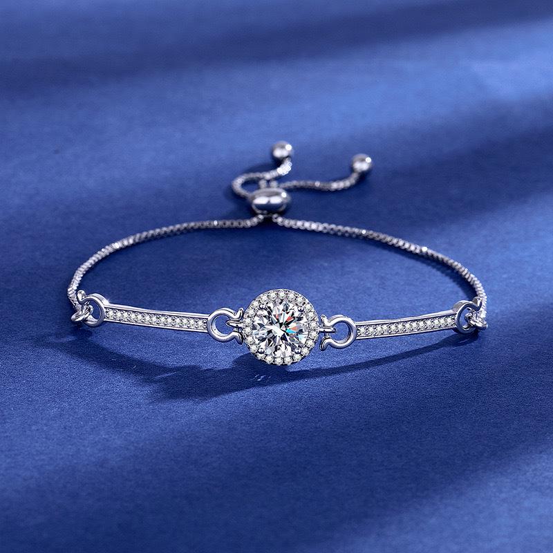 Zwei Karat Prinzessschliff Simulierter Moissanit Armband - Vielseitiger Damen-Beadschmuck