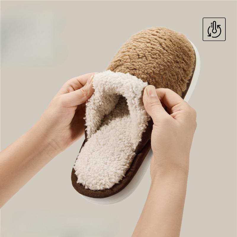 New Indoor Anti-slip Wool Slippers and Warm Plush Shoes