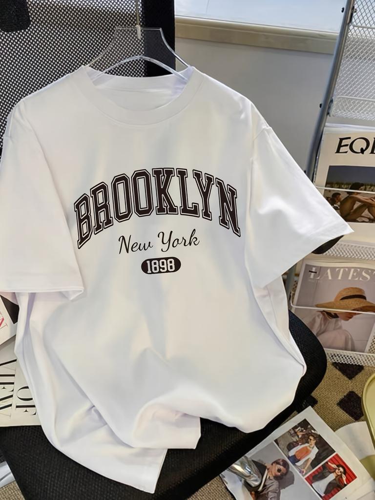 Brooklyn New York 1898 Women's T-shirt Graphic T-shirt Girl Y2K Short-Sleeved Casual Fashion Top Quality T-Shirt