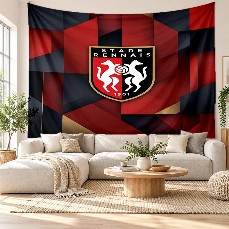 Stade Rennais FC Wall Tapestry, Soft Fabric Wall Hanging, Decorative Backdrop For Bedroom Home Wall Art