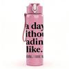 1PC A Day Without Reading Is Like Quote 750ml Color Plastic Sports Water Bottle Leakproof Flip Straw Lid Suitable for Sports Office Home Use