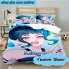 Custom Name 3PCS KPop Cartoon Bedding Set, Including 1pc Duvet Cover And 2pcs Pillowcases, Suitable for Dorms and Bedrooms Gift