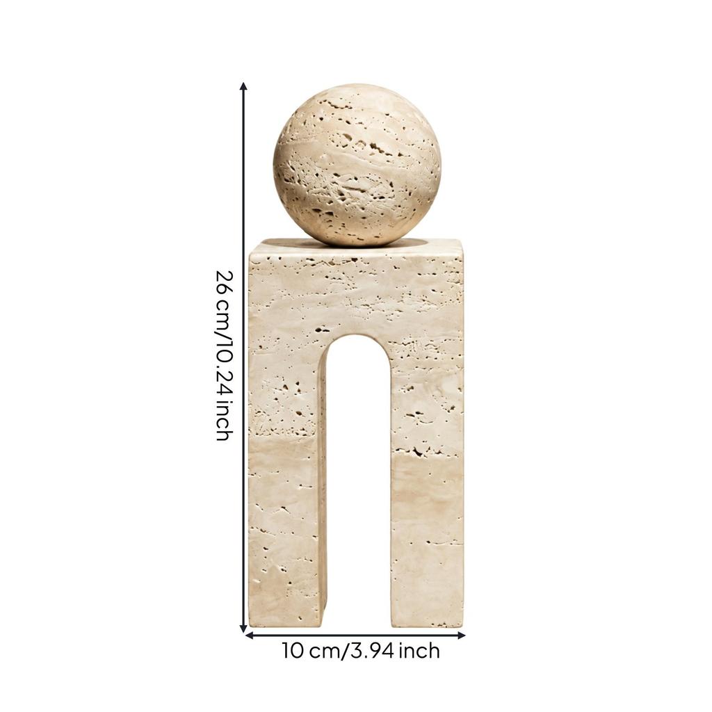 Tabletop Decor Minimalist Resin Arch Ornament with Sphere for Entryway Display, Modern Living Areas
