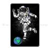 Astronaut Bowling Space Metal Plaque Poster Printing Create Personalized Wall Decor Mural Tin Sign Poster