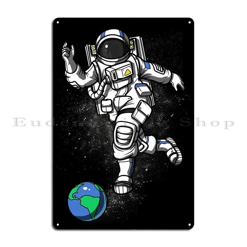 Astronaut Bowling Space Metal Plaque Poster Printing Create Personalized Wall Decor Mural Tin Sign Poster