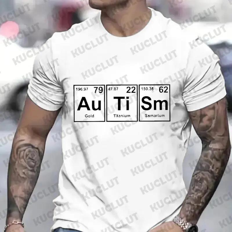 Pánské oblečení Povědomí o autismu Ležérní móda Móda Streetwear Povědomí o autismu Podpůrná trička Harajuku Y2k Grafické topy Pánské tričko