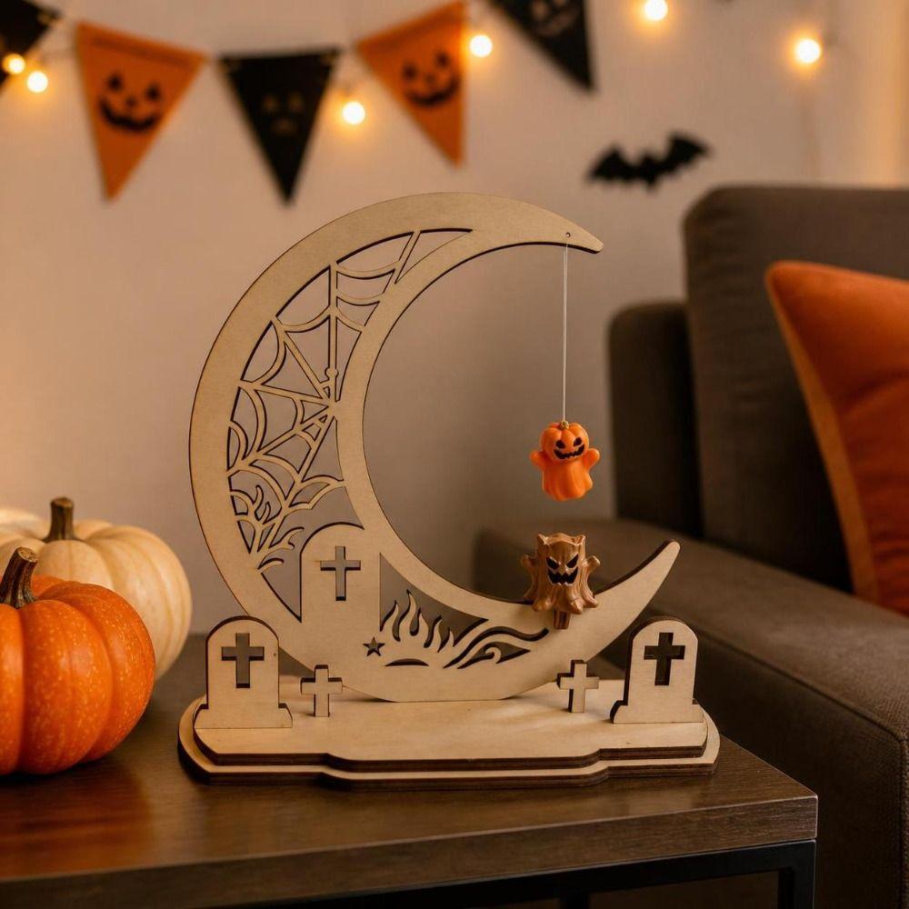 Dark Style Halloween Witch Magnetic Swing Figurine Holiday Indoor Home Decor