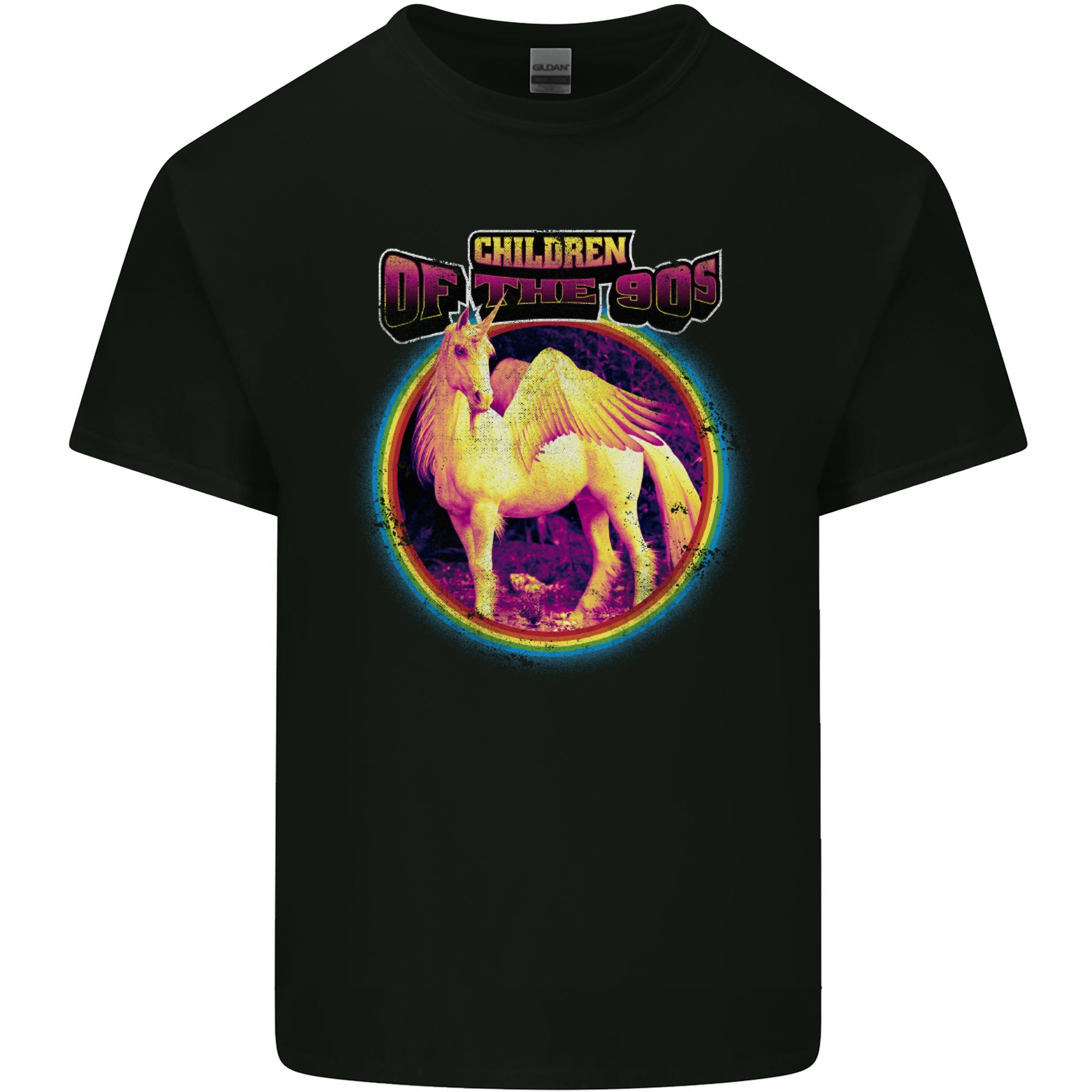Children of the 90s Retro Unicorn Unisexs Light Cotton TShirt S