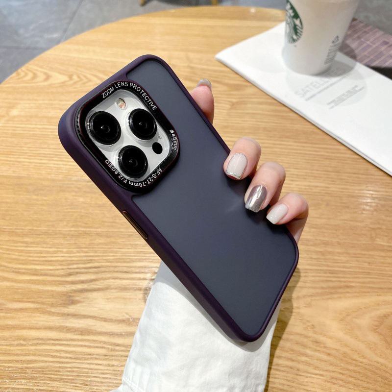 

Защитный чехол для 15ProMax: Полупрозрачный чехол для телефона с матовой поверхностью для Apple 15ProMax iPhone 15 Pro фиолетовый