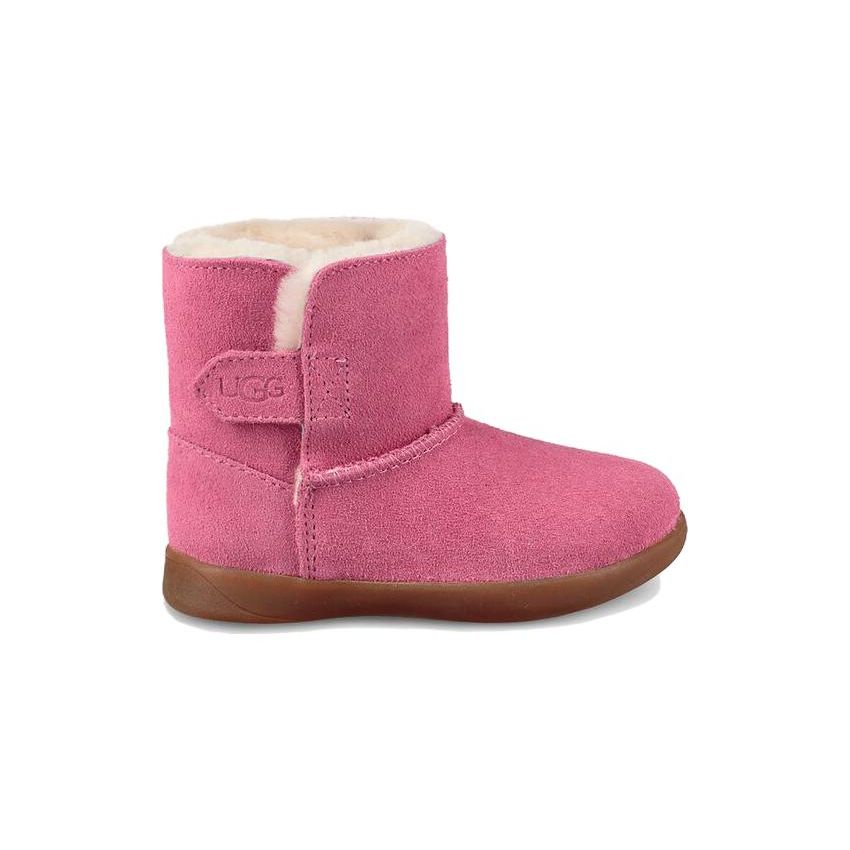 UGG Keelan Suede Velcro Fleece Snow Boots Kids Boots Pink 1096089T-PAZ