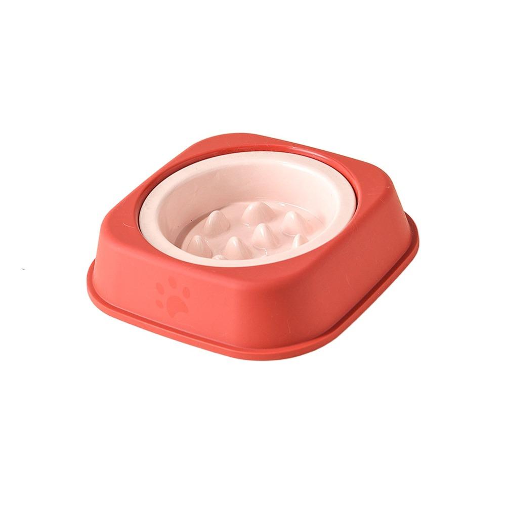 

Керамическая миска для кормления кошек, миска для еды для котят против подавления, тарелка для корма для домашних животных, миска для медленного кормления собак для щенков S красный