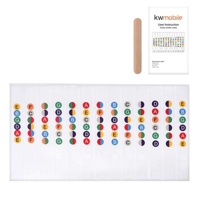 Kwmobile Guitar Fingerboard Arrangement Sticker Fret Sticker Color Coded For Beginners Kids Practice Dual Use Transparent - - Acoustic/Electric -