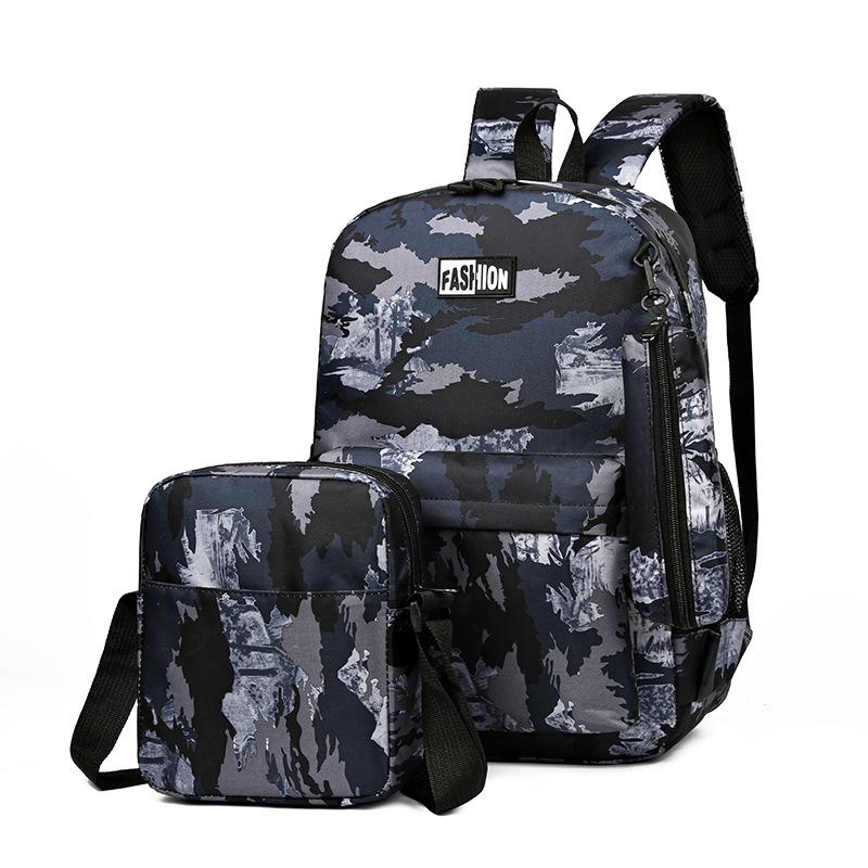 

Рюкзак большой вместимости, рюкзак для активного отдыха и путешествий, модный школьный рюкзак из трех частей для ученика средней школы чёрный