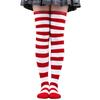Farbig gestreifte Strümpfe Japanische Overknee-Socken Mode Damen Warmhalten Socken Sexy Schlank Lange Socken Schwarz Weiß gestreifte Strumpfwaren
