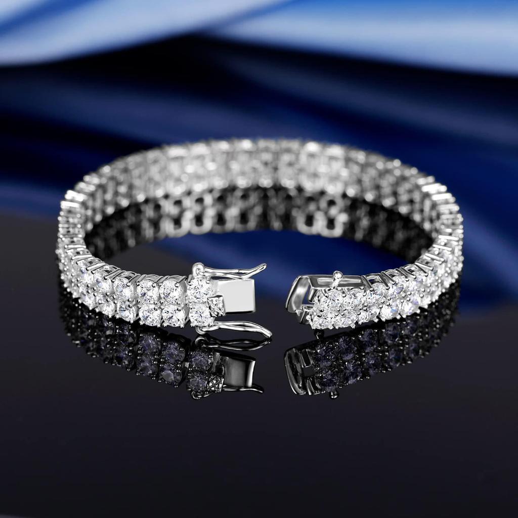 European-American Hip-Hop Double Row 3MM Inlaid Zircon Tennis Bracelet