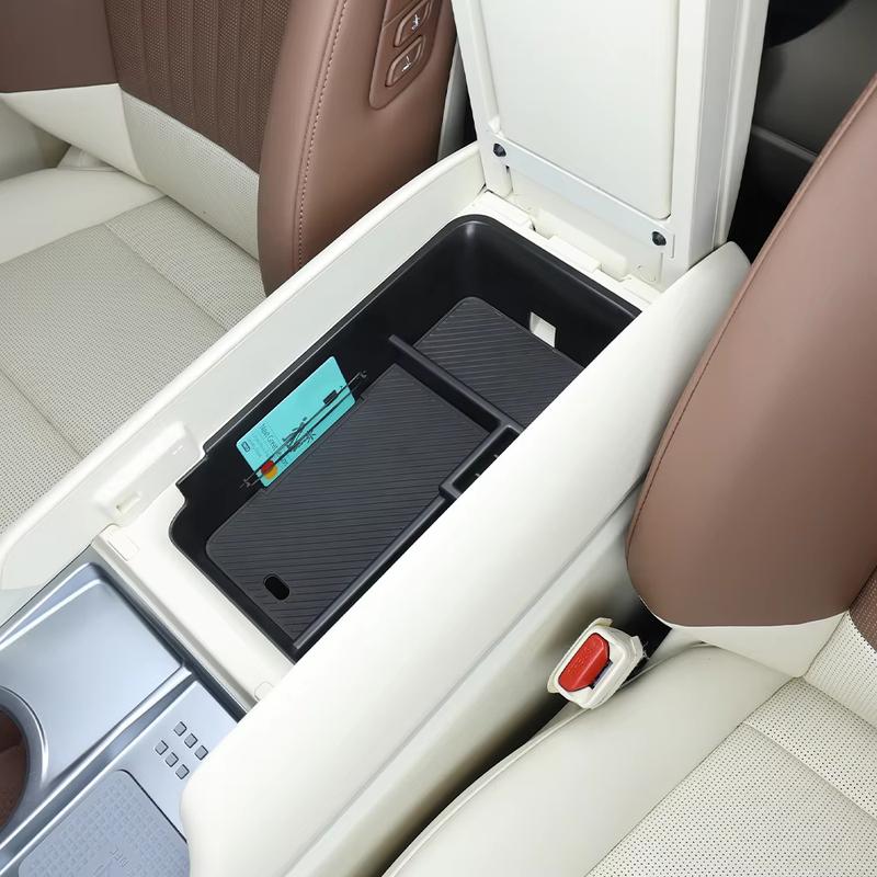 Car Black Central Storage Box Console Armrest Organizer Holder ABS For Hyundai IONIQ 9 2026 LHD Auto Interior Trim Accessories