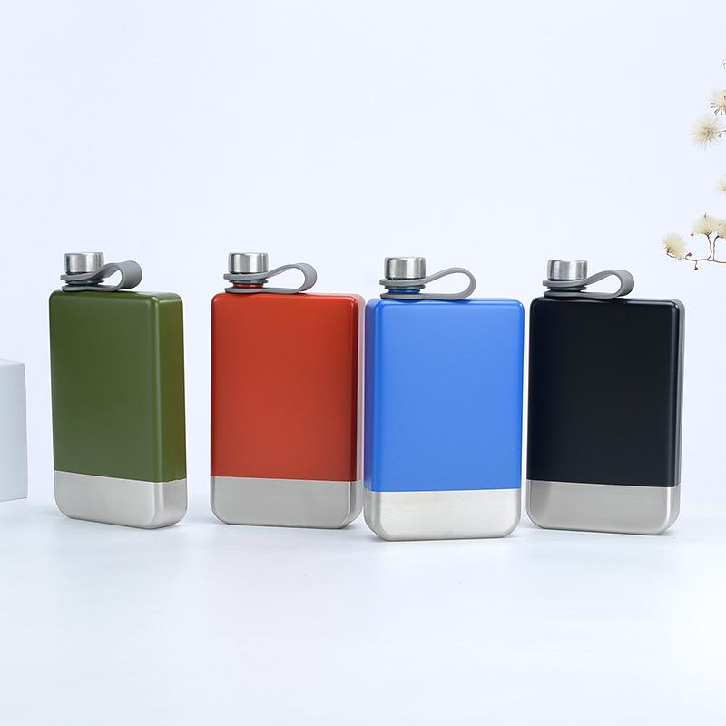 9oz Stainless Steel 304 Food Grade Hip Flask - Square, Thickened, Portable, Outdoor Barware.
