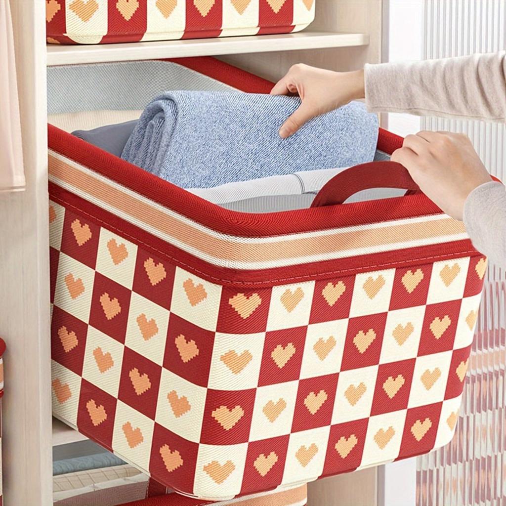 1pc Versatile Foldable Storage Bin with Handles - Perfect for Clothes, Books, Toys & More
