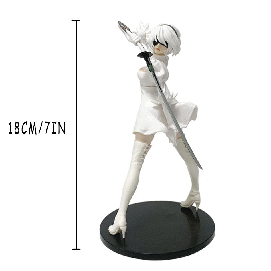 18CM NieR:Automata 2B Anime Figur Spielzeug PVC Sammlermodell Puppe Statuette Ornament Geschenk