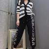 Korean Style High Waist Rhinestone Harem Sweatpants for Women