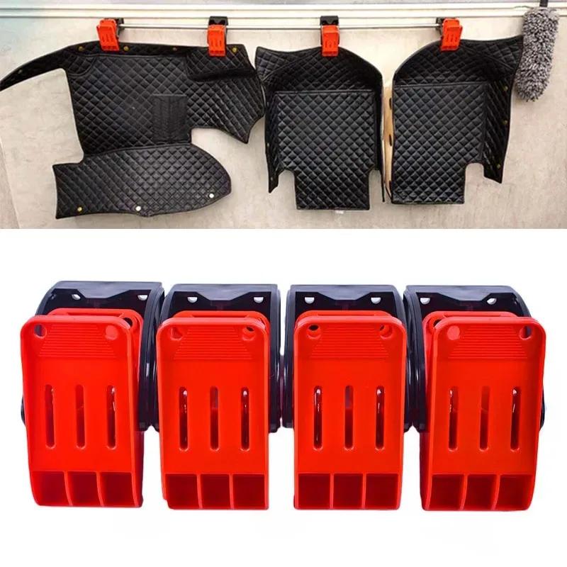 4pcs Car Cleaning Floor Mat Pad Cleaning Hooks Carpet Wash Clamp Multifunctional Mat Clip Tools Auto Solution Accessories