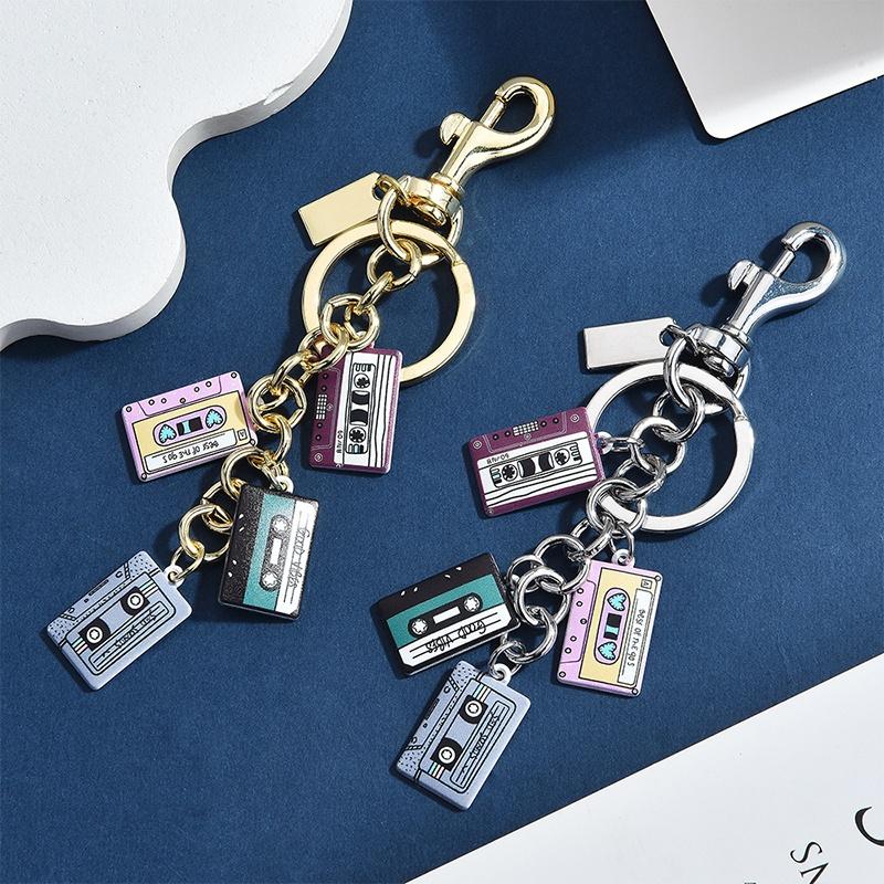 Vintage Cassette Tape Keychain Retro 90S 80S Accessories For Women Girls Backpack Purse Charms